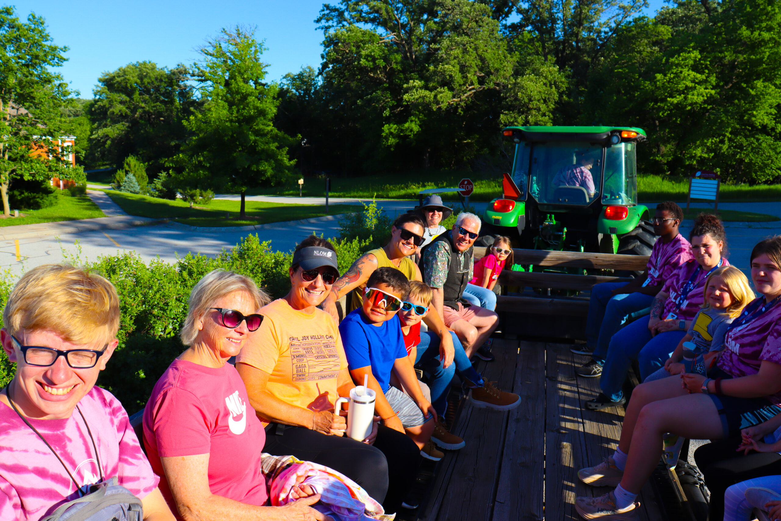 Group of campers in pray outdoors